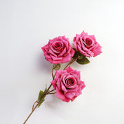 3 Artificial Rose Stems with 3 Rose Heads Bulk Spray Arrangement Silk Flowers