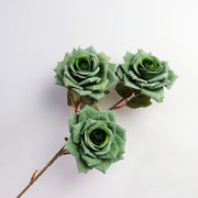 3 Artificial Rose Stems with 3 Rose Heads Bulk Spray Arrangement Silk Flowers