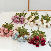 Artificial Rose Bush 10 Pcs Rose Buds Bulk Silk Flowers Wholesale