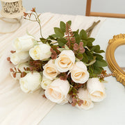 Artificial Rose Bush 10 Pcs Rose Buds Bulk Silk Flowers Wholesale