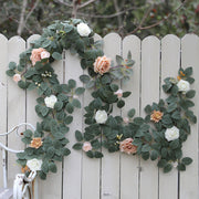 6.2 Ft Artificial Rose Garland 6 Pcs Flower Garland for Wedding Arch Door Party Decor
