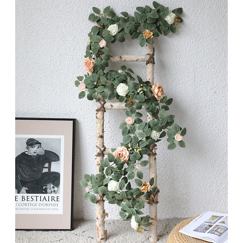 6.2 Ft Artificial Rose Garland 6 Pcs Flower Garland for Wedding Arch Door Party Decor