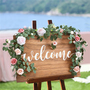6.2 Ft Artificial Rose Garland 6 Pcs Flower Garland for Wedding Arch Door Party Decor
