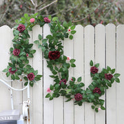 6.2 Ft Artificial Rose Garland 6 Pcs Flower Garland for Wedding Arch Door Party Decor