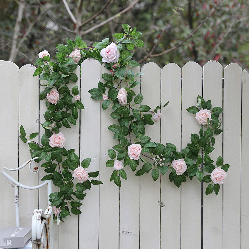 6.2 Ft Artificial Rose Garland 6 Pcs Flower Garland for Wedding Arch Door Party Decor