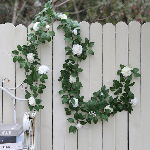 6.2 Ft Artificial Rose Garland 6 Pcs Flower Garland for Wedding Arch Door Party Decor