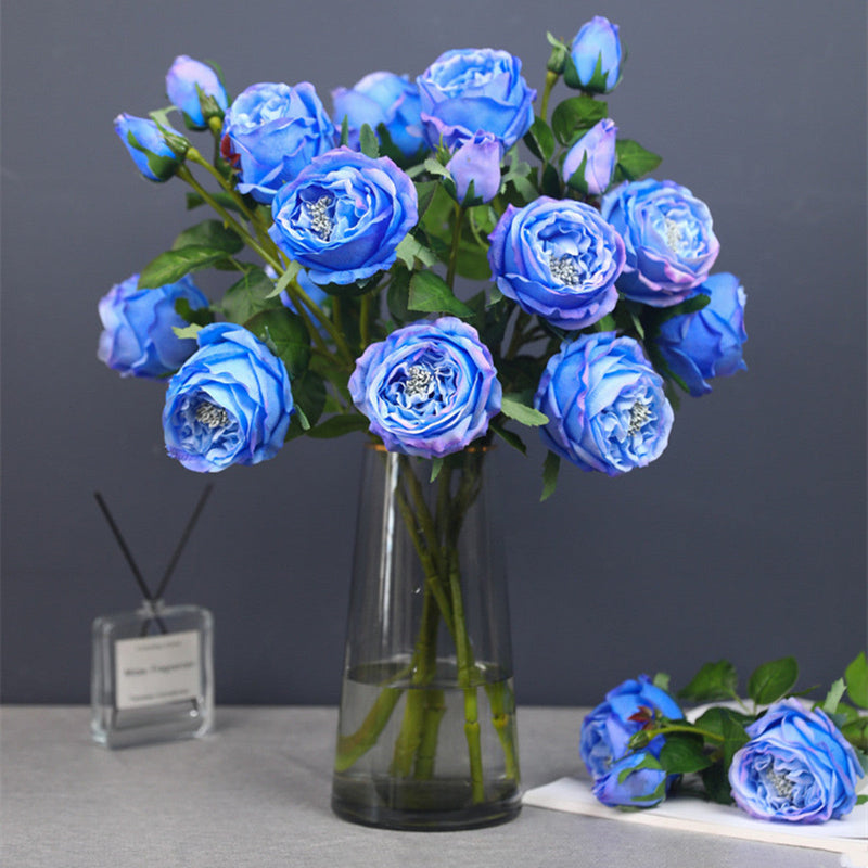 20 Inch Artificial Rose Spray Stems 3 Heads Real Touch Silk Flowers 10 Pcs