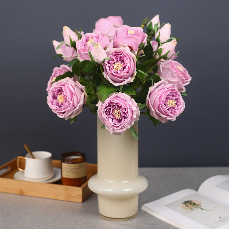 Bulk 20-Inch Real Touch Rose Spray Stems with 3 Heads for Flower Arrangements Wholesale