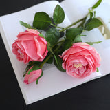 Bulk 20-Inch Real Touch Rose Spray Stems with 3 Heads for Flower Arrangements Wholesale