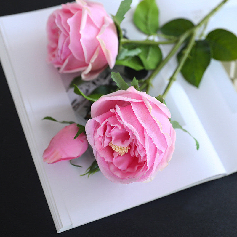 Bulk 20-Inch Real Touch Rose Spray Stems with 3 Heads for Flower Arrangements Wholesale