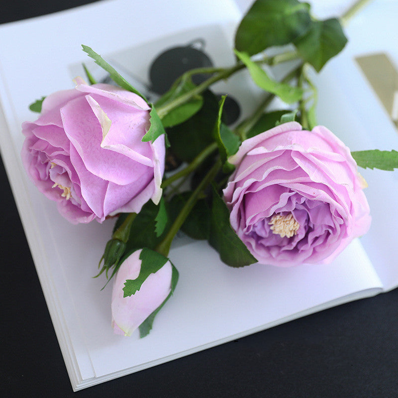 Bulk 20-Inch Real Touch Rose Spray Stems with 3 Heads for Flower Arrangements Wholesale