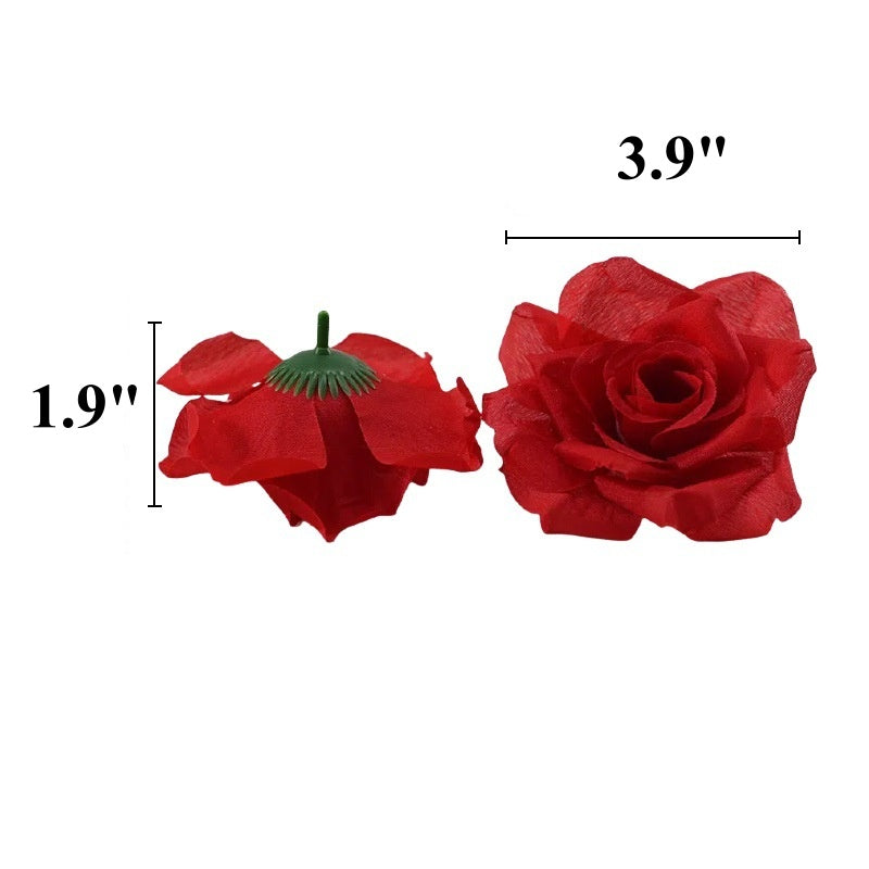 Silk Rose Heads 50 Pcs Bulk Artificial Flower Heads for Wedding DIY Hair Accessories Decoration