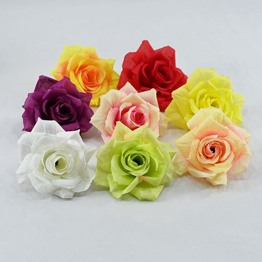 Silk Rose Heads 50 Pcs Bulk Artificial Flower Heads for Wedding DIY Hair Accessories Decoration