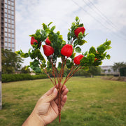 17 Inch Artificial Strawberry Bush 10 Pcs Silk Fruit Plants for Outdoor Decor