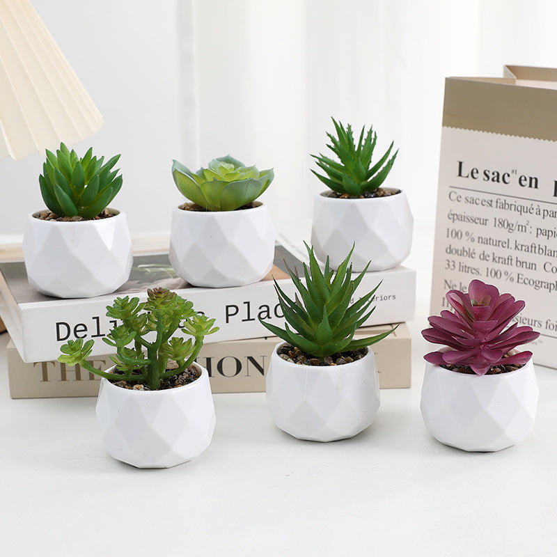 20 Pcs 5 Inch Artificial Succulent Potted Plants Bulk Set for Home Bathroom Table Decor