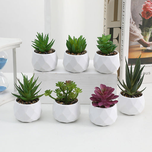 20 Pcs 5 Inch Artificial Succulent Potted Plants Bulk Set for Home Bathroom Table Decor