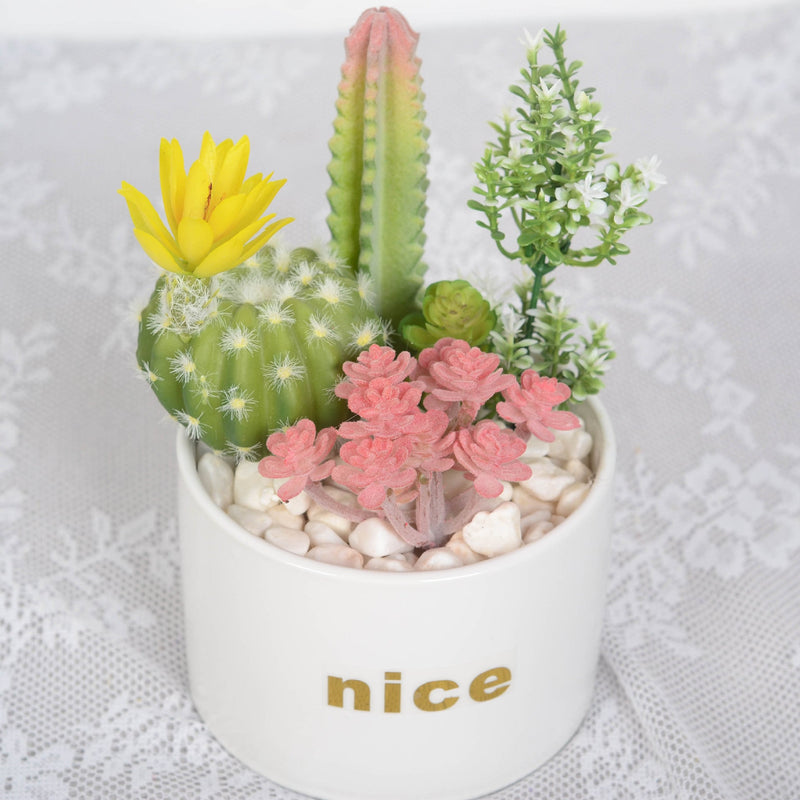 Artificial Potted Succulents 12 Pcs Bulk Set in Pots, Green Faux Plants for Home Decor