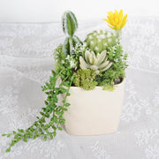 Artificial Potted Succulents 12 Pcs Bulk Set in Pots, Green Faux Plants for Home Decor