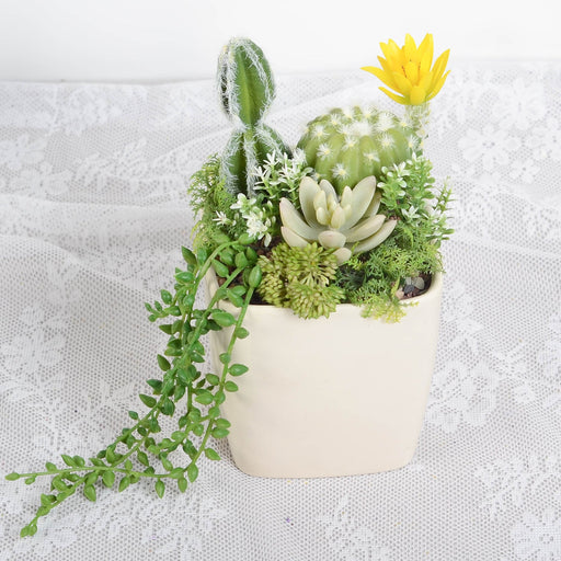 Artificial Potted Succulents 12 Pcs Bulk Set in Pots, Green Faux Plants for Home Decor