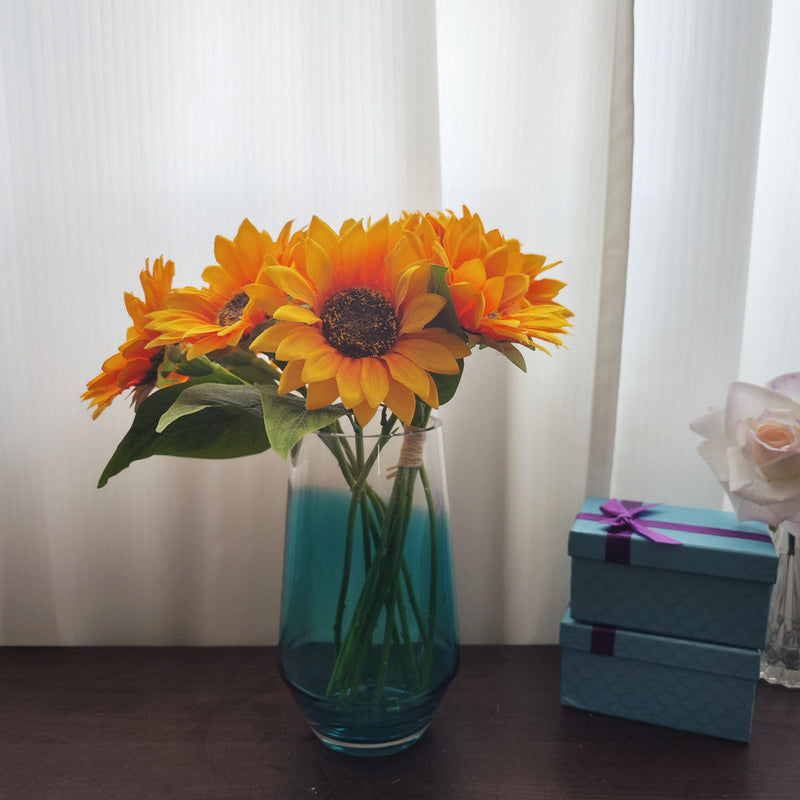 13 Inch Artificial Sunflower Stems Bulk Quantity Silk Flower Stems
