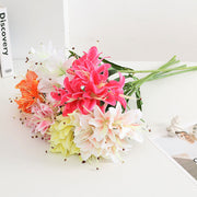 28 Inch Artificial Tiger Lily Bush, Real Touch Silk Flowers, Bulk Quantity