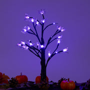 22 Inch Halloween Tree with Spider LED Lights, Artificial Decorative Bulk Quantity