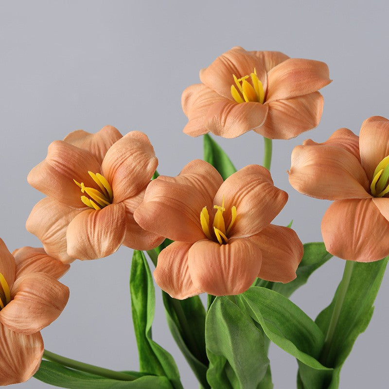 17 Inch Real Touch Artificial Tulip Stems, 10 Pcs Bulk Silk Flowers
