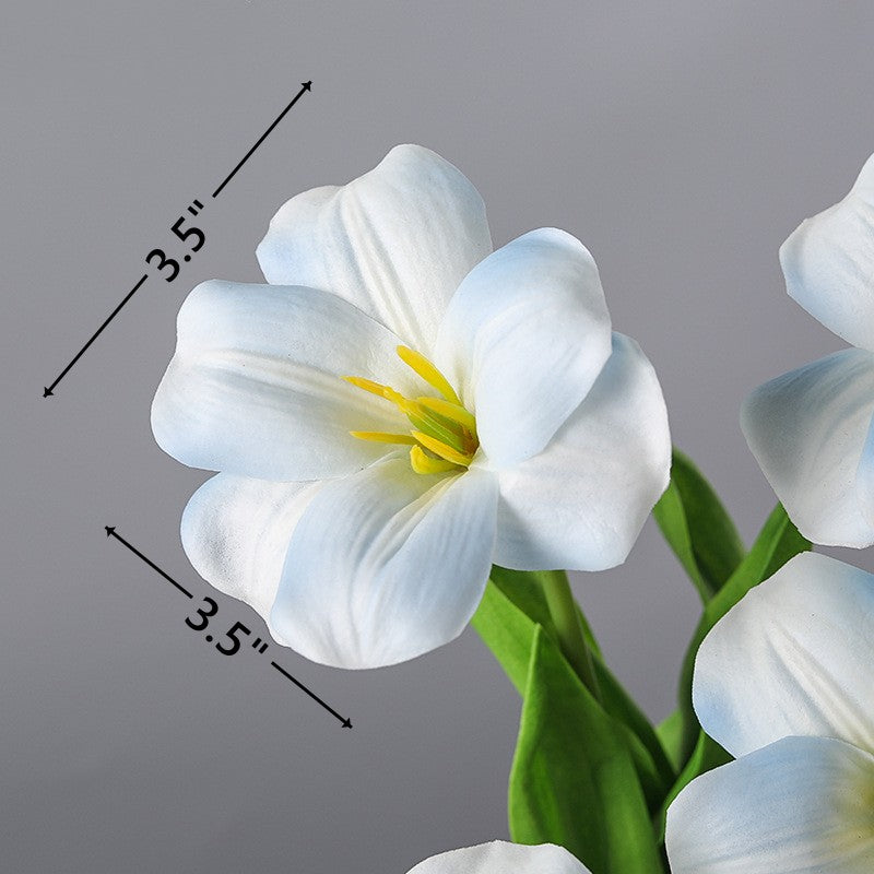 17 Inch Real Touch Artificial Tulip Stems, 10 Pcs Bulk Silk Flowers