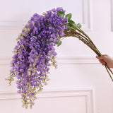 Bulk Exclusive Extra Long Wisteria Stems Violet Artificial Hanging Flowers for Tall Vases and Event Decor Wholesale