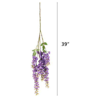 Bulk Exclusive Extra Long Wisteria Stems Violet Artificial Hanging Flowers for Tall Vases and Event Decor Wholesale