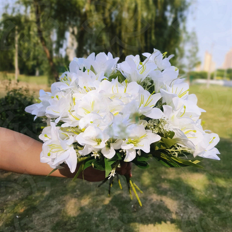8 Pcs 13 Inch Artificial Tiger Lily Bushes Outdoor Silk Flowers for Spring Summer