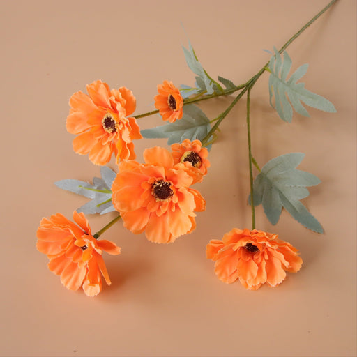 23 Inch Artificial Zinnia Flowers Long Stem Bulk Quantity Silk Stems