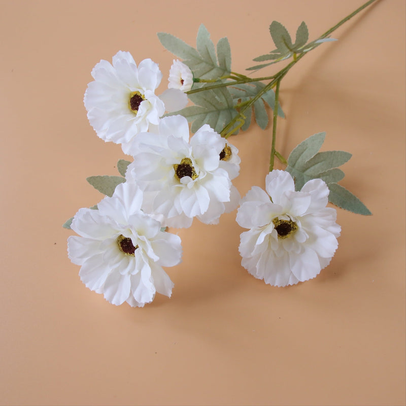 23 Inch Artificial Zinnia Flowers Long Stem Bulk Quantity Silk Stems