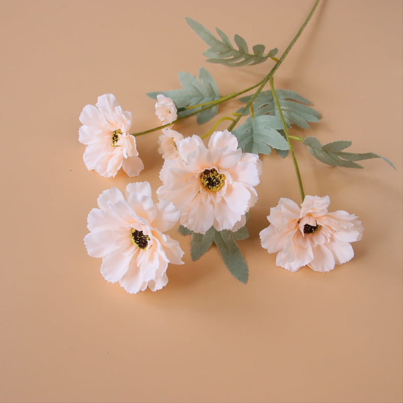 23 Inch Artificial Zinnia Flowers Long Stem Bulk Quantity Silk Stems