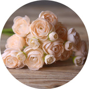 Silk Ranunculus Bouquet 12 Inch 10 Pcs Artificial Flowers Wedding Engagement Centerpieces Home Decor