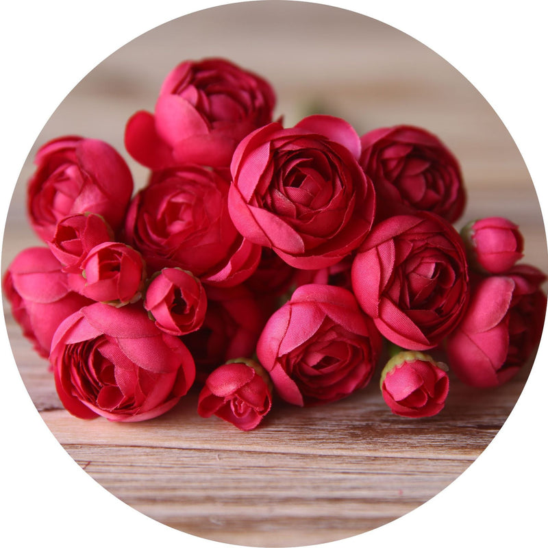 Silk Ranunculus Bouquet 12 Inch 10 Pcs Artificial Flowers Wedding Engagement Centerpieces Home Decor