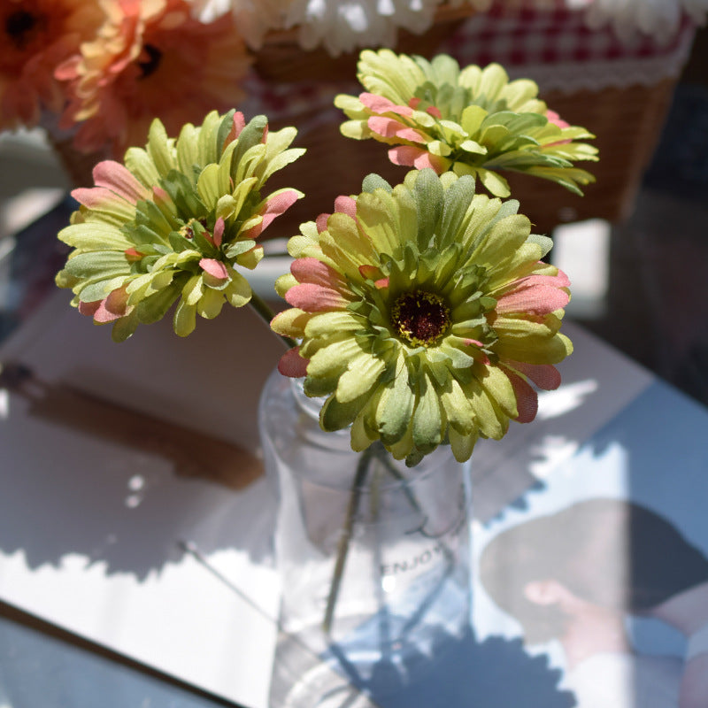 3 Pcs Artificial Silk Daisy Stems for Table Floral Arrangement Bulk Pack