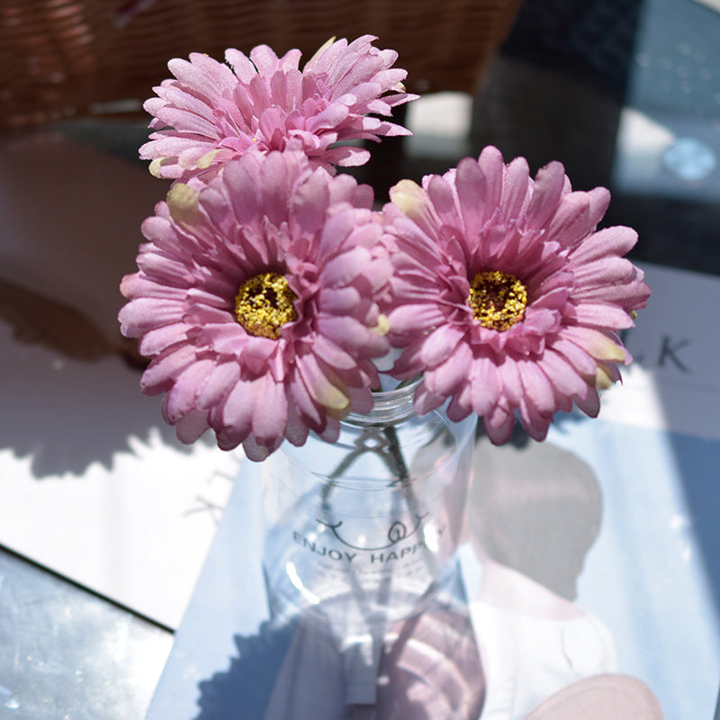 3 Pcs Artificial Silk Daisy Stems for Table Floral Arrangement Bulk Pack