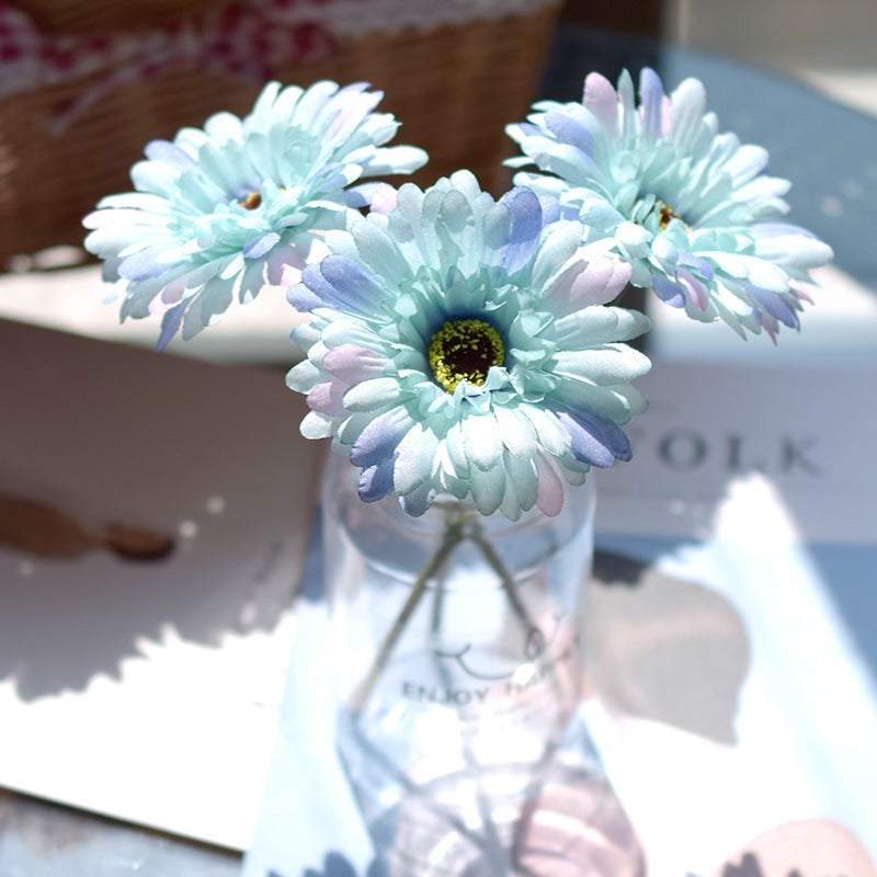 3 Pcs Artificial Silk Daisy Stems for Table Floral Arrangement Bulk Pack