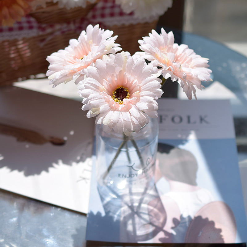 3 Pcs Artificial Silk Daisy Stems for Table Floral Arrangement Bulk Pack
