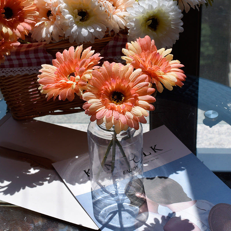 3 Pcs Artificial Silk Daisy Stems for Table Floral Arrangement Bulk Pack