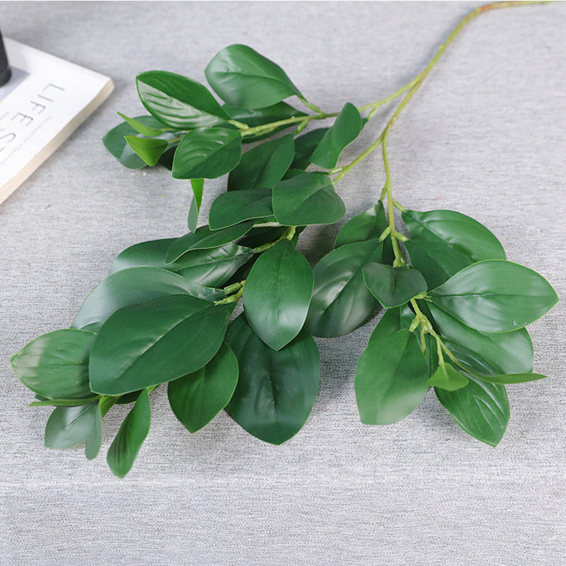 28 Inch Peperomia Artificial Greenery Branches 10 Pcs Realistic Green Leaves Stems