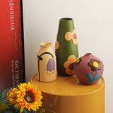 Bulk Set of 3 Artistic Ceramic Vases Modern Decorative Vases Wholesale