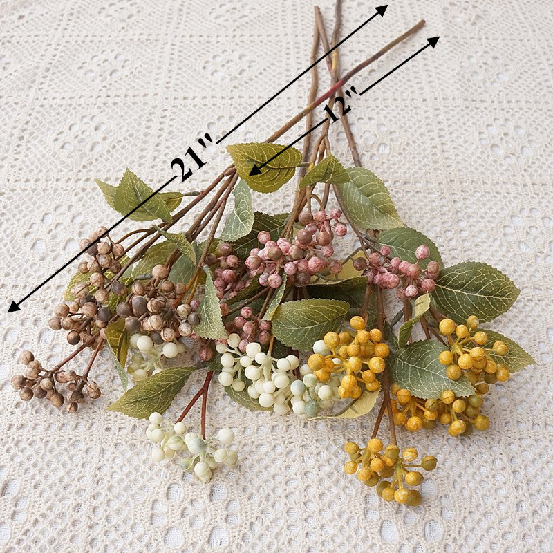 21 Inch Autumn Berries Stems 10 Pcs Artificial Faux Berries Fall Decoration