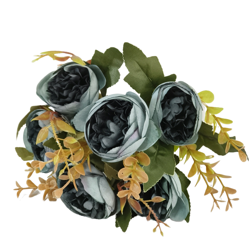 12 Inch Silk Peony Flower Bush, Vintage Artificial Peony Bouquet, Bulk Quantity