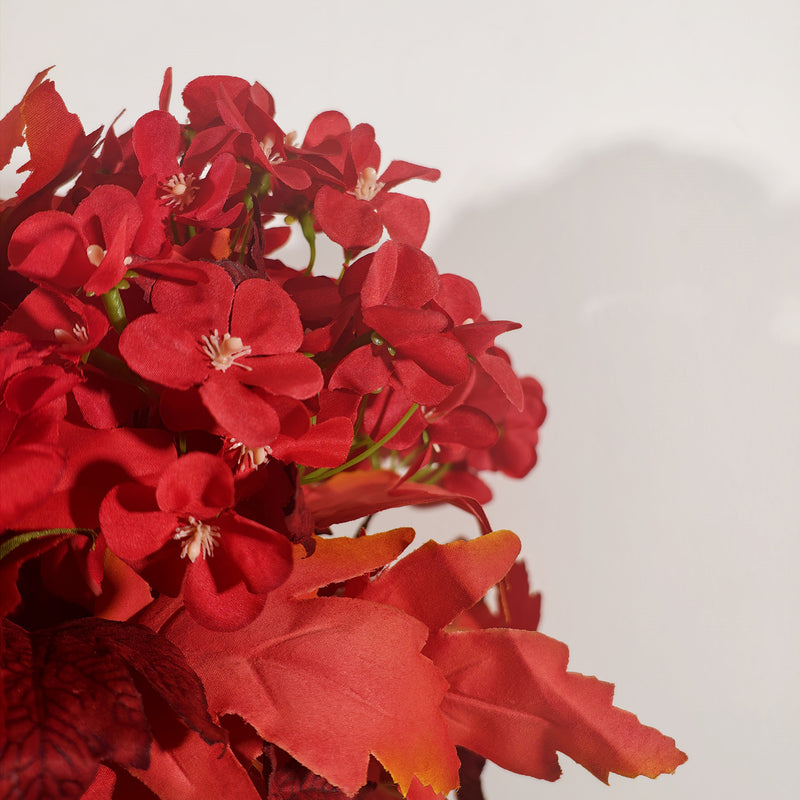 2-Pack Fall Grave Flowers – 24-Head Silk Rose & Begonia Bouquets with Ground Stakes