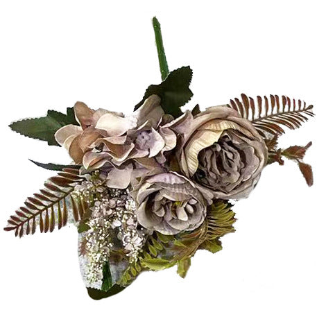12 Inch Artificial Peony Bush Bouquet, 10 Pcs Small Silk Flowers for Autumn Winter Floral Arrangements