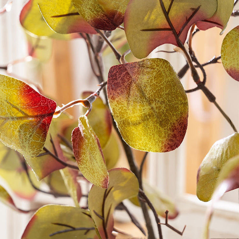28 Inch Artificial Lucky Round Leaves Branches 10 Pcs Autumn Foliage Stems