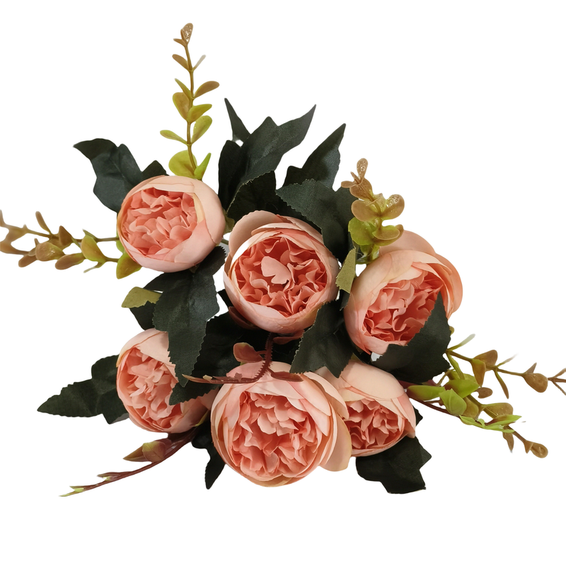 12 Inch Silk Peony Flower Bush, Vintage Artificial Peony Bouquet, Bulk Quantity
