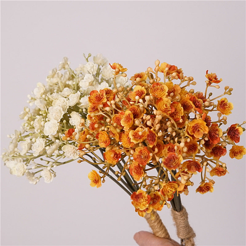 11 Inch Autumn Baby's Breath Bouquet Stems, 10 Pcs Artificial Flowers for Crafts